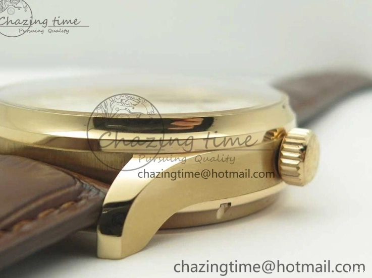 MIROTIME 0211 Portuguese Tourbillon IW504602 RG ZF Best Edition White Dial on Brown Leather Strap Stretchable 7178